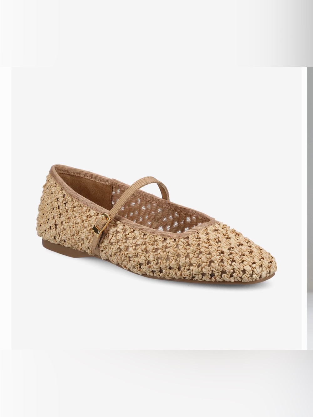 LIKE NEW — Birdies — The Hummingbird Mary Jane in Tan Openweave — Size 9